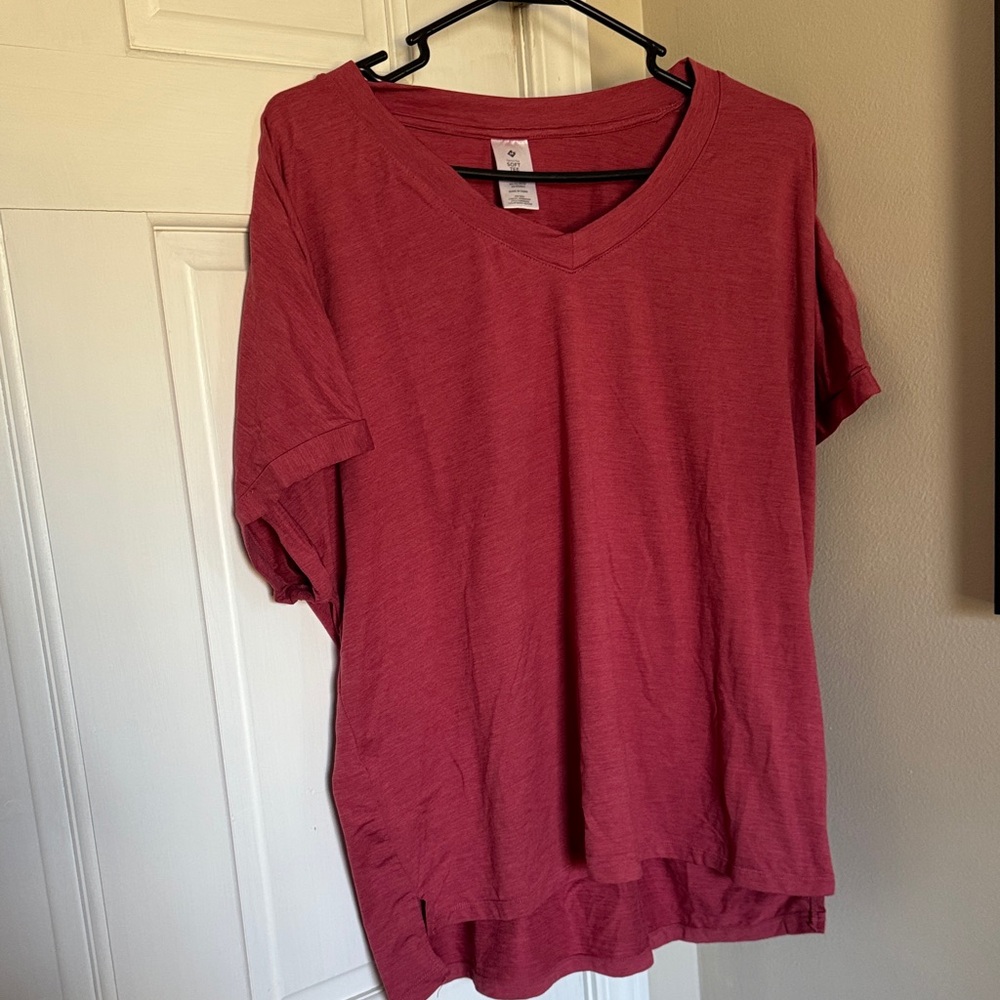 Women's V-Neck Red Top
